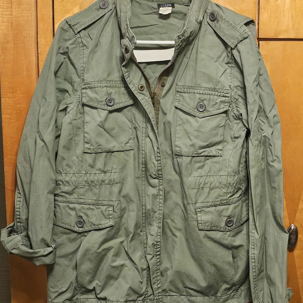 J Crew Women's Green Military Style Jacket